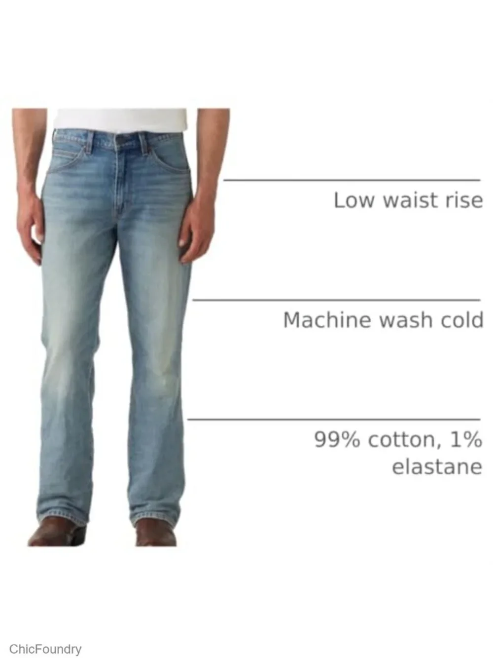 Men's 537 Western Bootcut Jeans Regular Fit Cotton Blend Stretch